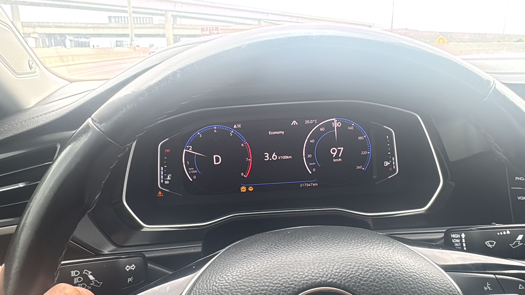 Digital instrument cluster in a vehicle after programming