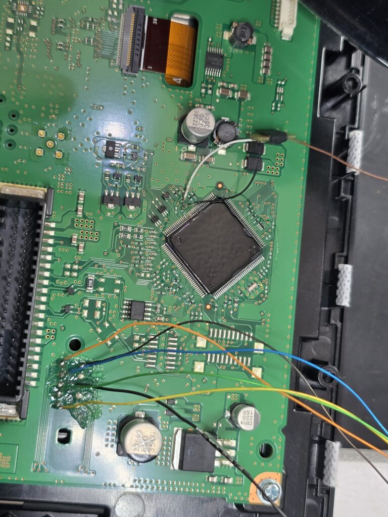 Instrument cluster circuit board being programmed