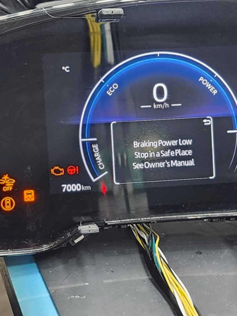 Instrument cluster being tested on the bench